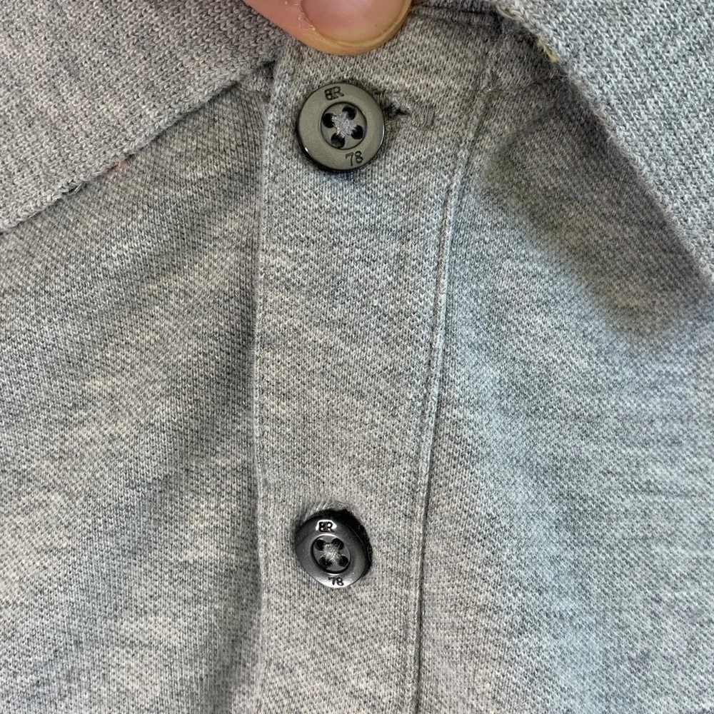 Banana Republic gray polo with pride rainbow under collar size large